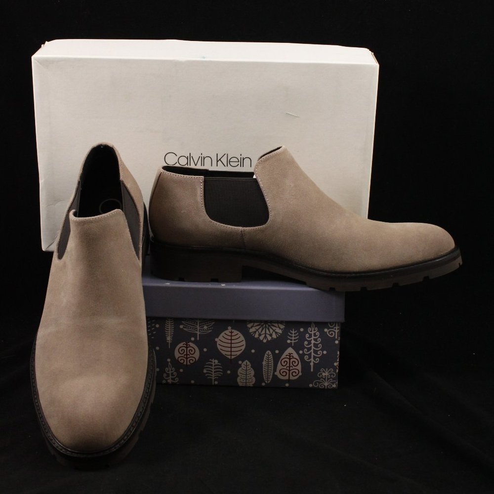 Calvin Klein Men's Udell Calf Suede Tobacco Brown Shoe Bootie Size 11.5 M
